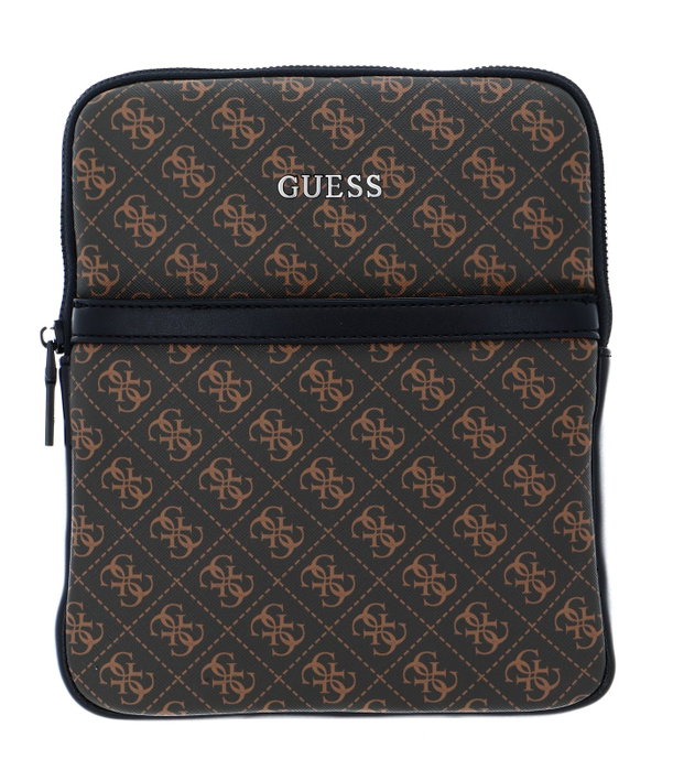 Vezzola, Top plano con cremallera, Bolso bandolera de tela, Marrón, Para hombres Vezzola, Top plano con cremallera, Bolso bandolera de tela, Marrón, Para hombres