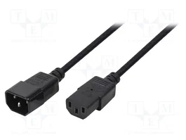 LogiLink Cable de Alimentación IEC C14 a IEC C13, 3 m, Negro