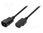 LogiLink Cable de Alimentación IEC C14 a IEC C13, 3 m, Negro
