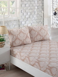 L'essentiel linge de maison Juego de Sábanas Doble Marrón 160x200 cm 65% Algodón 35% Poliéster 120 Hilos Confort Lujo