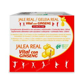 GHF Jalea Real Vital Con Ginseng 20 Amp - Complemento Alimenticio con Vitaminas y Minerales para Sistema Inmune y Energía