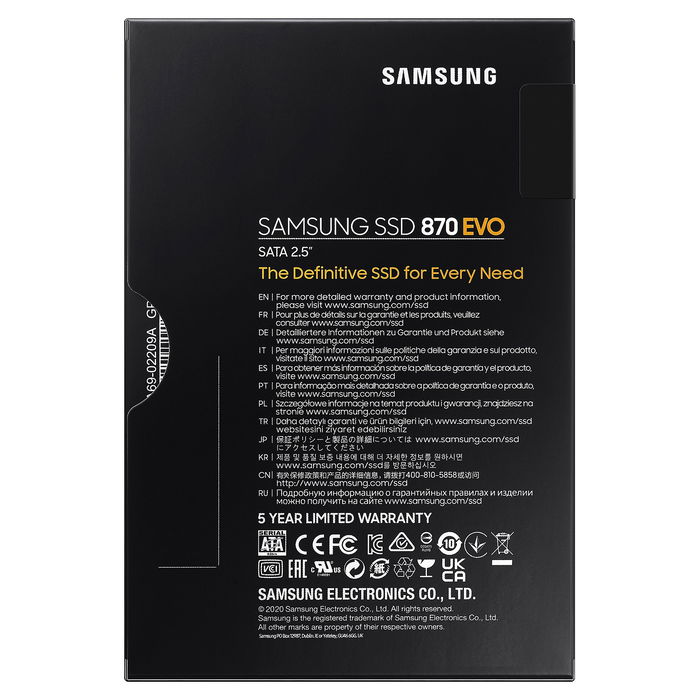 Samsung 870 EVO 2TB 2.5" SSD 560 MB/s 1500000h Samsung 870 EVO 2TB 2.5" SSD 560 MB/s 1500000h