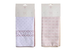 DKD Home Decor Set de 2 Paños de Microfibra 40x60 cm Rosa y Blanco