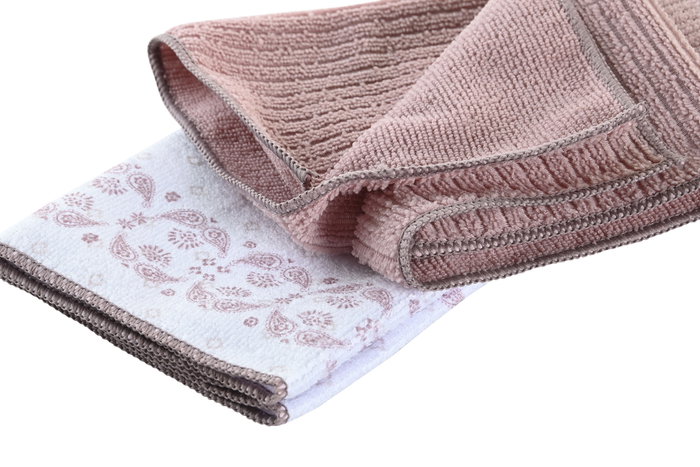 DKD Home Decor Set de 2 Paños de Microfibra 40x60 cm Rosa y Blanco