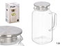 Vivalto Jarra Borosilicato Redonda Tapa Acero 1,2L 14 cm x 23 cm x 10 cm Transparente/Plata (Set de 12)