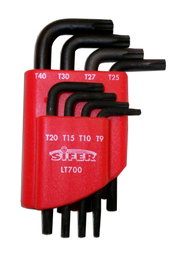 SIFER Juego de Llaves Torx Pavonadas de 8 Piezas