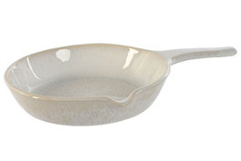 DKD Home Decor Plato Hondo de Gres Esmaltado Blanco 31x20,5x4 cm Sarten Servir