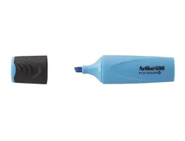 Artline Rotulador Fluorescente EK-690 Eco Green con Punta Biselada de 1-4 mm, Color Azul, Trazo Vivo para Resaltar, No Tóxico, 98% Materiales Reciclados