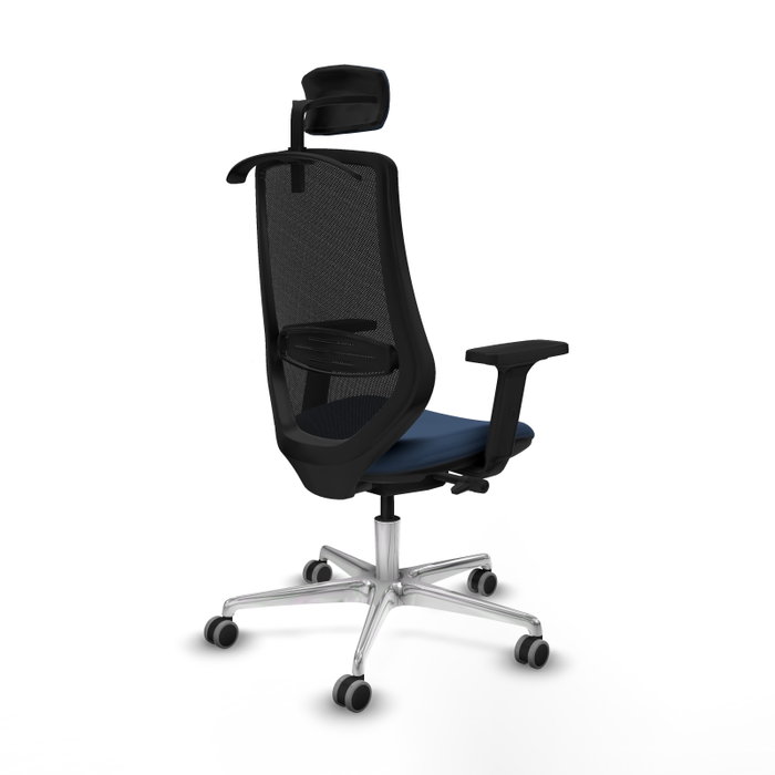 PIQUERAS Y CRESPO Silla de oficina Mardos con mecanismo Sincro/Traslack, Azul marino y Negro
