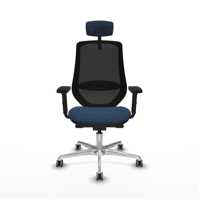 PIQUERAS Y CRESPO Silla de oficina Mardos con mecanismo Sincro/Traslack, Azul marino y Negro