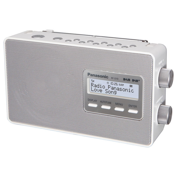 Panasonic RF-D10 Radio Portátil DAB/DAB+/FM, 2 W, Sintonización Automática, Ecualizador, Color Plateado, Funciona con 4 Pilas C