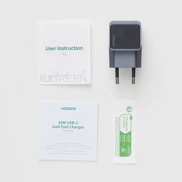 Ugreen Nexode S Cargador Rápido GaN 30W USB-C Gris
