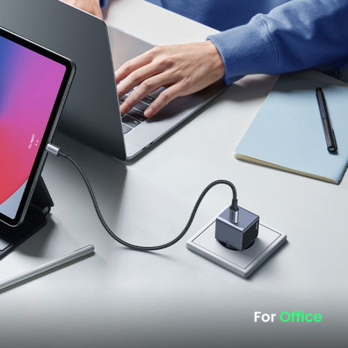 UGREEN 35041 Nexode S Cargador Rápido USB-C GaN de 30W para Teléfono Móvil, Batería Portátil, Teléfono Gris