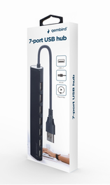 Gembird UHB-U2P7-04 Concentrador Hub USB 2.0 Negro con Cable de 0,3 m