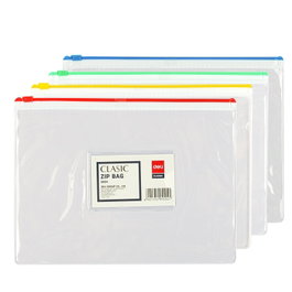Deli Bolsa con zip PVC con portatarjetas A5
