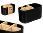Berilo Organizador Plástico Bambú 5 Huecos Negro 17.8x10x8 cm (Set de 24)