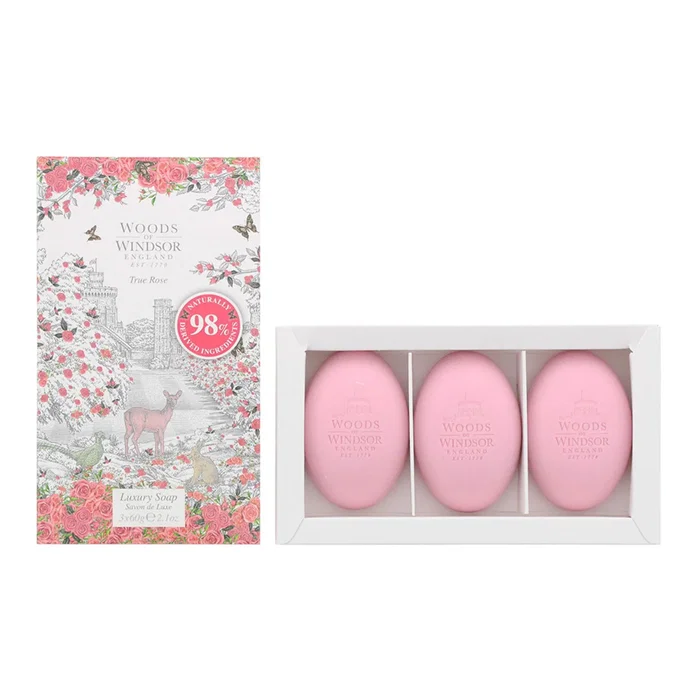 Woods of Windsor True Rose Jabón de Masaje Hidratante, Pack de 3 (60 g cada uno) Woods of Windsor True Rose Jabón de Masaje Hidratante, Pack de 3 (60 g cada uno)