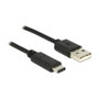 DeLOCK Cable USB 2.0 Tipo-A a Tipo-C de 0,5 m, Negro