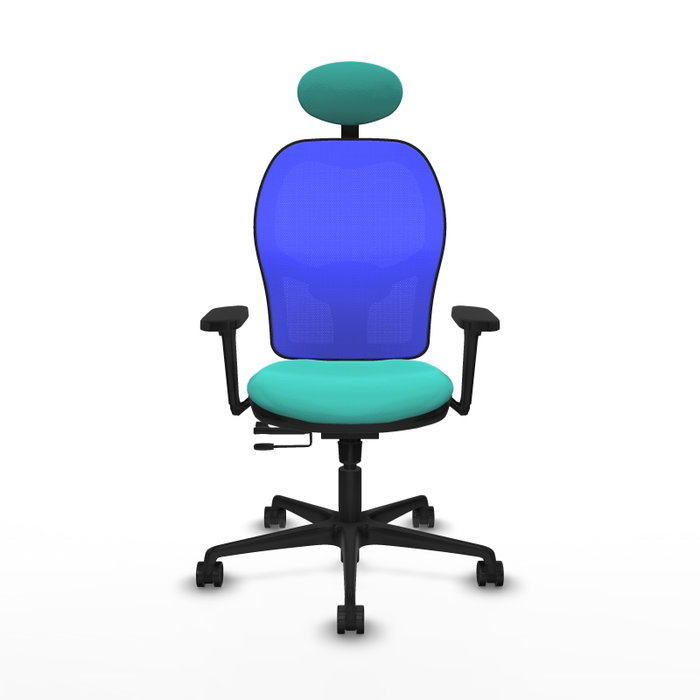 PIQUERAS Y CRESPO Silla de oficina Jorquera con mecanismo Sincro/Traslack, Turquesa y Azul