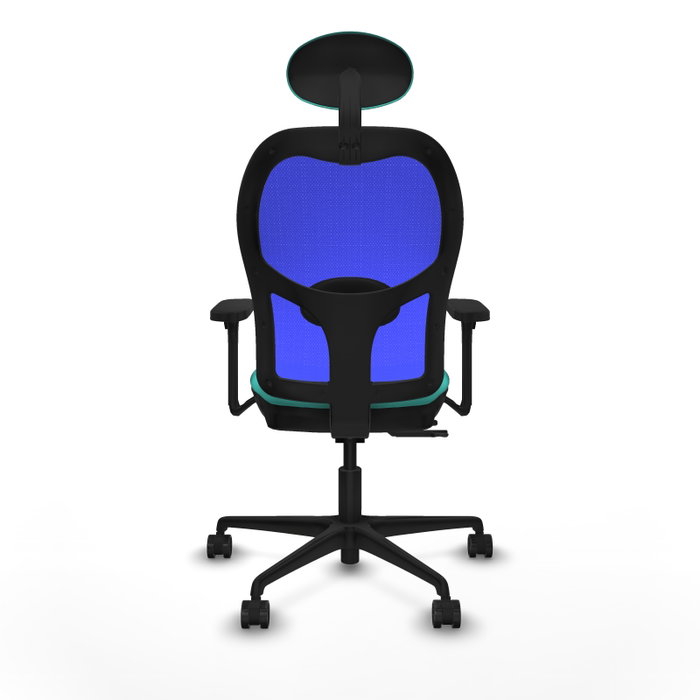 PIQUERAS Y CRESPO Silla de oficina Jorquera con mecanismo Sincro/Traslack, Turquesa y Azul