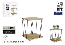 Inde Mesita Auxiliar Madera-Metal Black 31.8x31.8x38.5 cm (4 Unidades)