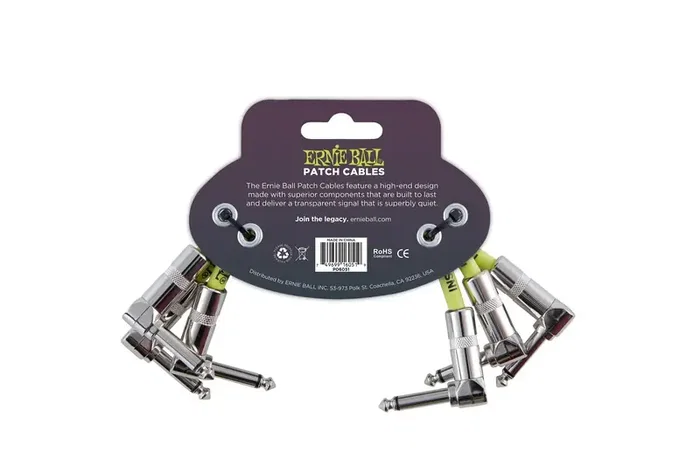 Ernieball Cable Interlink Jack a Jack AA Blanco 15.24 cm - Pack de 3 Cables Ernieball Cable Interlink Jack a Jack AA Blanco 15.24 cm - Pack de 3 Cables