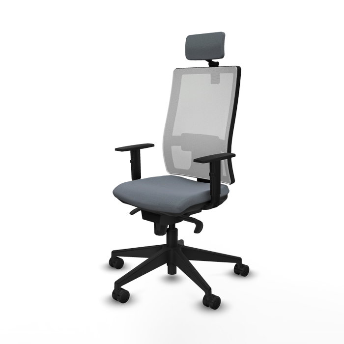 PIQUERAS Y CRESPO Silla de oficina Horna con mecanismo Sincro, Gris y Blanco PIQUERAS Y CRESPO Silla de oficina Horna con mecanismo Sincro, Gris y Blanco