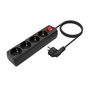 Aisens Regleta 4 Tomas con Interruptor, Cable 1.4m, Negro, A154-0650