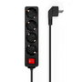 Aisens Regleta 4 Tomas con Interruptor, Cable 1.4m, Negro, A154-0650