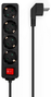 Aisens Regleta 4 Tomas con Interruptor, Cable 1.4m, Negro, A154-0650