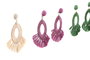 Pendientes Mediterraneo DKD Home Decor Natural Coral Set de 2 piezas en Rafia y Metal 8 x 7 x 0.5 cm Hecho a Mano