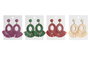 Pendientes Mediterraneo DKD Home Decor Natural Coral Set de 2 piezas en Rafia y Metal 8 x 7 x 0.5 cm Hecho a Mano