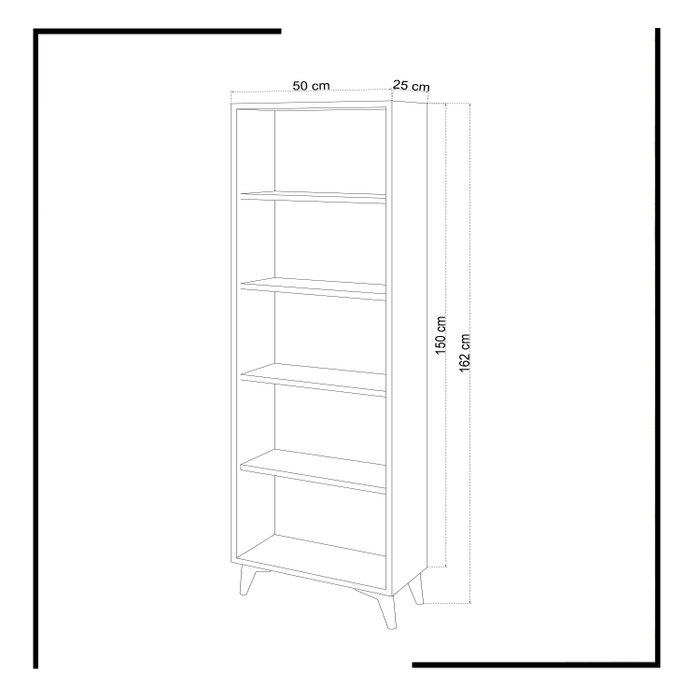 Hanah Home Estantería Moderna Blanca 50x162x25cm Hanah Home Estantería Moderna Blanca 50x162x25cm