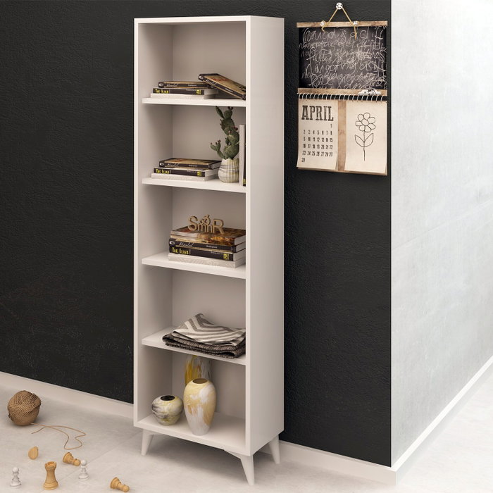 Hanah Home Estantería Moderna Blanca 50x162x25cm Hanah Home Estantería Moderna Blanca 50x162x25cm
