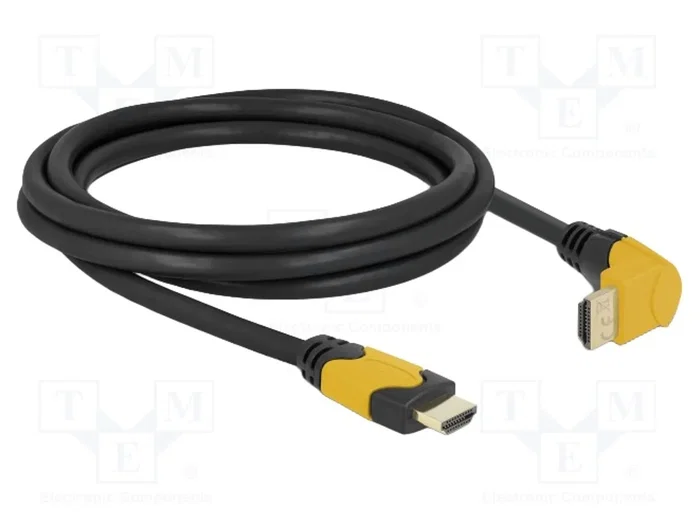 DeLOCK Cable HDMI High Speed 8K 60 Hz 48 Gbps con conector 90° hacia arriba, 2 m