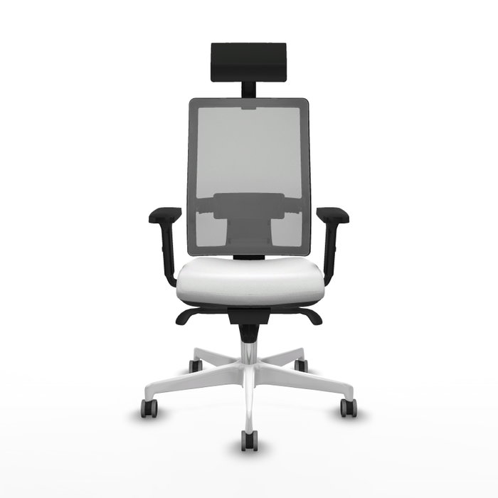 PIQUERAS Y CRESPO Silla de oficina Horna con mecanismo Sincro, Blanco y Gris PIQUERAS Y CRESPO Silla de oficina Horna con mecanismo Sincro, Blanco y Gris