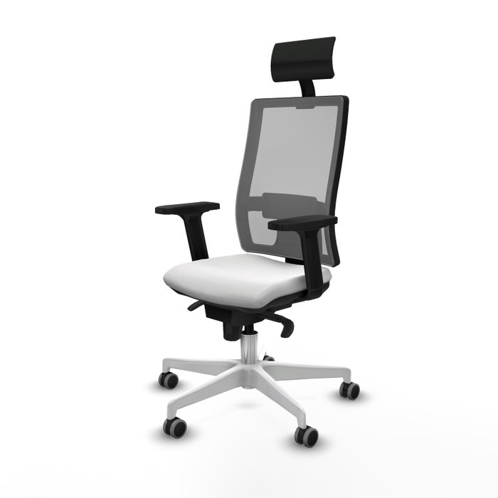 PIQUERAS Y CRESPO Silla de oficina Horna con mecanismo Sincro, Blanco y Gris PIQUERAS Y CRESPO Silla de oficina Horna con mecanismo Sincro, Blanco y Gris