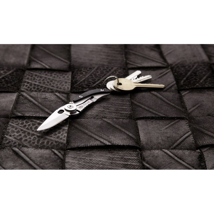 True Skeletonknife Navaja Pequeña Minimalista Plegable Diseño Plateado y Negro con Llavero True Skeletonknife Navaja Pequeña Minimalista Plegable Diseño Plateado y Negro con Llavero