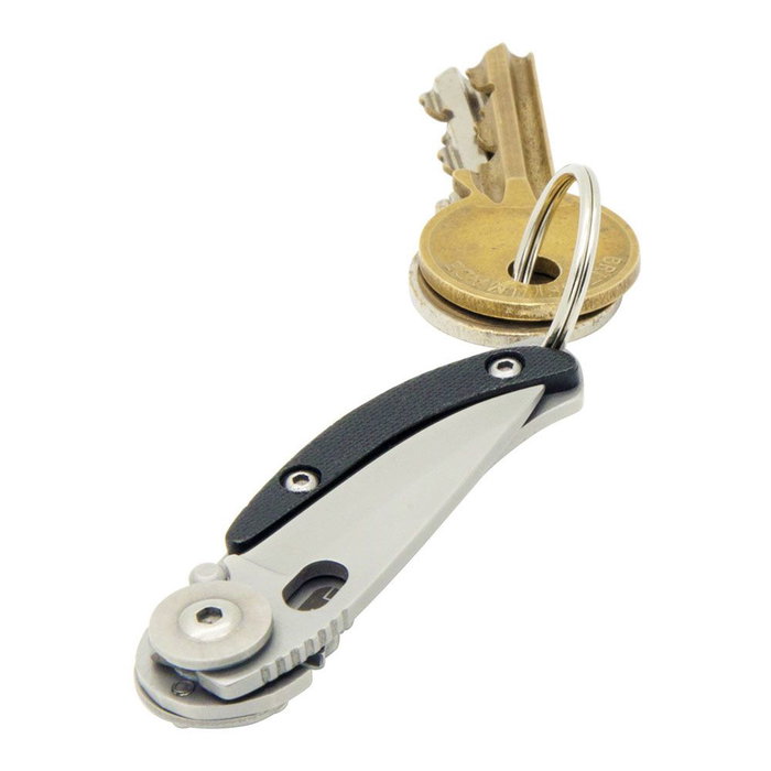 True Skeletonknife Navaja Pequeña Minimalista Plegable Diseño Plateado y Negro con Llavero True Skeletonknife Navaja Pequeña Minimalista Plegable Diseño Plateado y Negro con Llavero