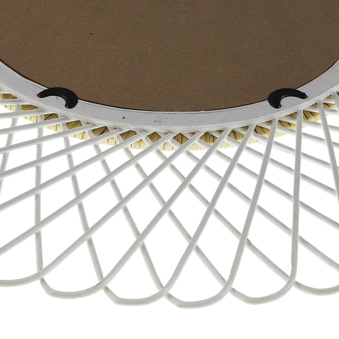 Versa Espejo Redondo Espiral Blanca, Marco de Bambú, 75 cm de Diámetro (2 Unidades)