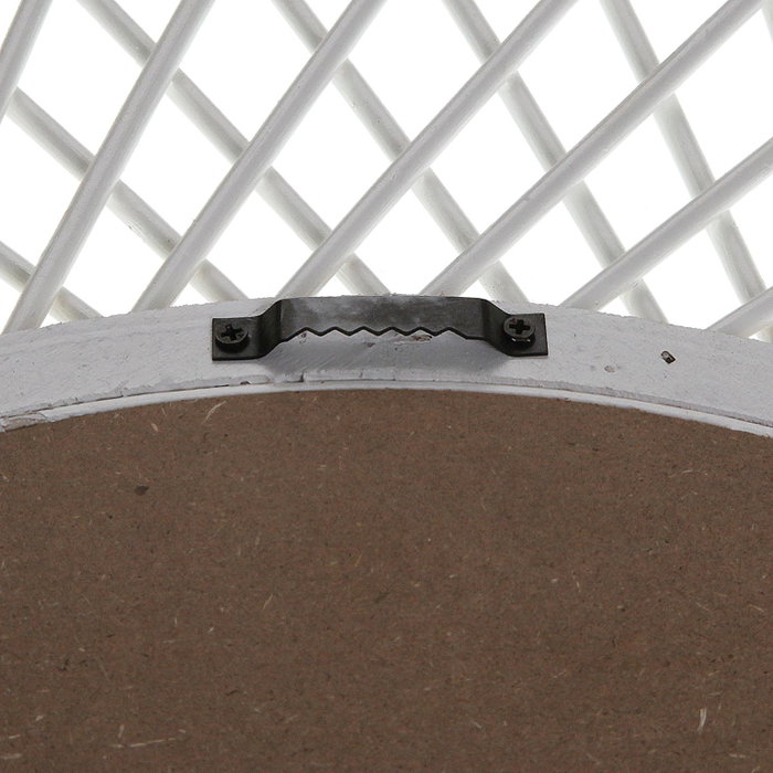 Versa Espejo Redondo Espiral Blanca, Marco de Bambú, 75 cm de Diámetro (2 Unidades)