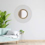 Versa Espejo Redondo Espiral Blanca, Marco de Bambú, 75 cm de Diámetro (2 Unidades)