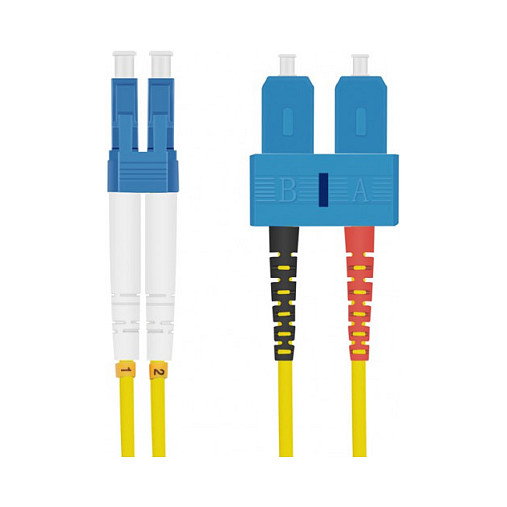 Helos Cable de fibra óptica OS2 Duplex LC/SC Amarillo 1,5m