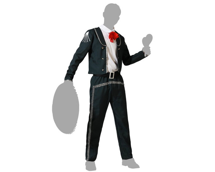 Disfraz de Mariachi Mexicano Negro para Hombre Adulto Talla XXL - Completo con Chaqueta, Camisa, Cinturón y Pantalón para Carnaval Disfraz de Mariachi Mexicano Negro para Hombre Adulto Talla XXL - Completo con Chaqueta, Camisa, Cinturón y Pantalón para Carnaval
