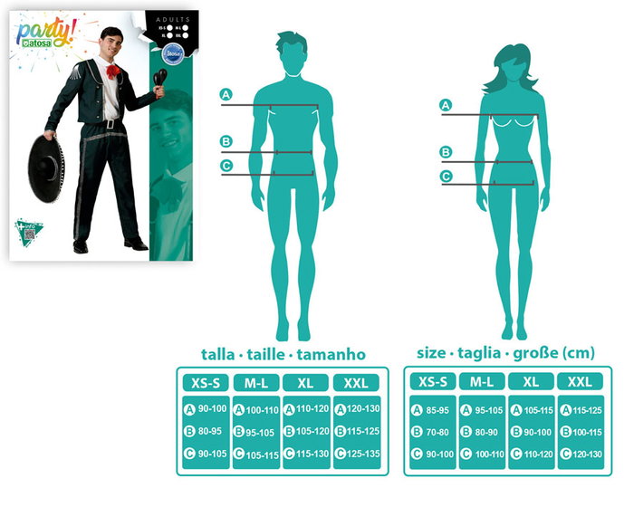 Disfraz de Mariachi Mexicano Negro para Hombre Adulto Talla XXL - Completo con Chaqueta, Camisa, Cinturón y Pantalón para Carnaval Disfraz de Mariachi Mexicano Negro para Hombre Adulto Talla XXL - Completo con Chaqueta, Camisa, Cinturón y Pantalón para Carnaval