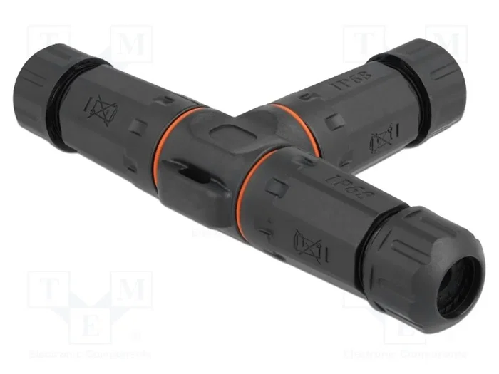 DeLOCK Conector de cable en forma de T para exteriores 5 Pin IP68 negro