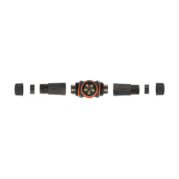 DeLOCK Conector de cable en forma de T para exteriores 5 Pin IP68 negro