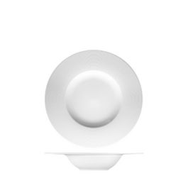 LANGENTHAL ESS LINEO Plato Hondo de Porcelana Decorado con Líneas, Blanco, 27 cm, Vajilla (Set de 6)