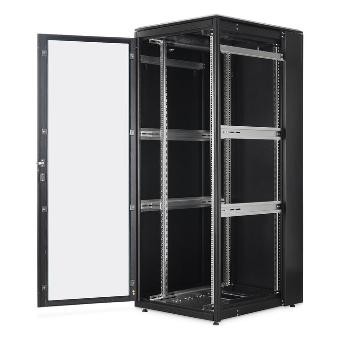 Digitus Netzwerkschrank Unique Light 42HE Armario Rack 42U 800x1000mm Negro, Independiente, 800kg, Bloqueo Teclado, Patas Ajustables, Gestión de Cables