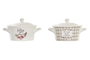 DKD Home Decor Tazón Porcelana New Bone Surtido de Colores 16,5x13x9 cm